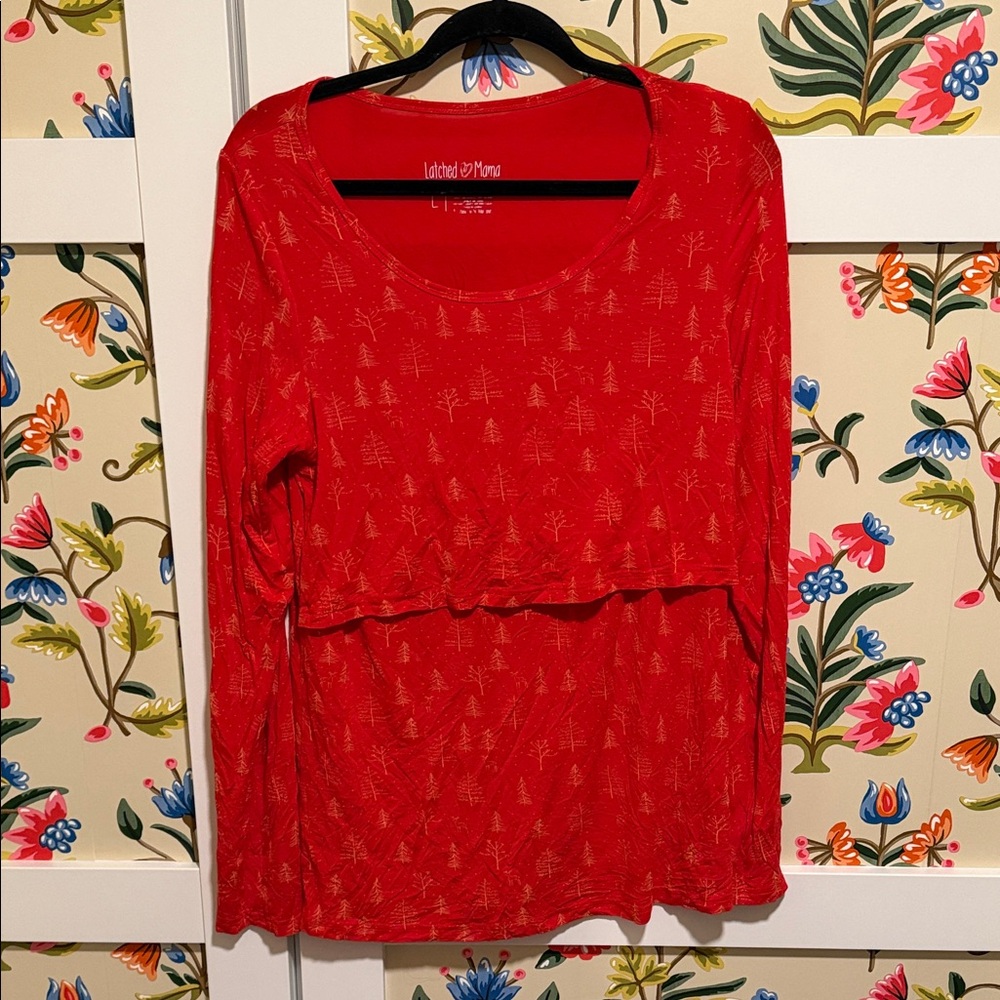 Latched Mama Red Long Sleeve Top